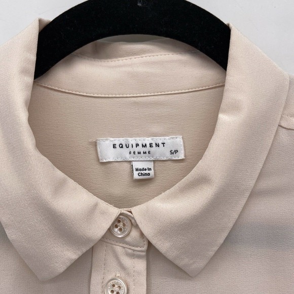 Equipment Blush Pink Striped Bell Cuff Silk Blouse - Picture 3 of 9